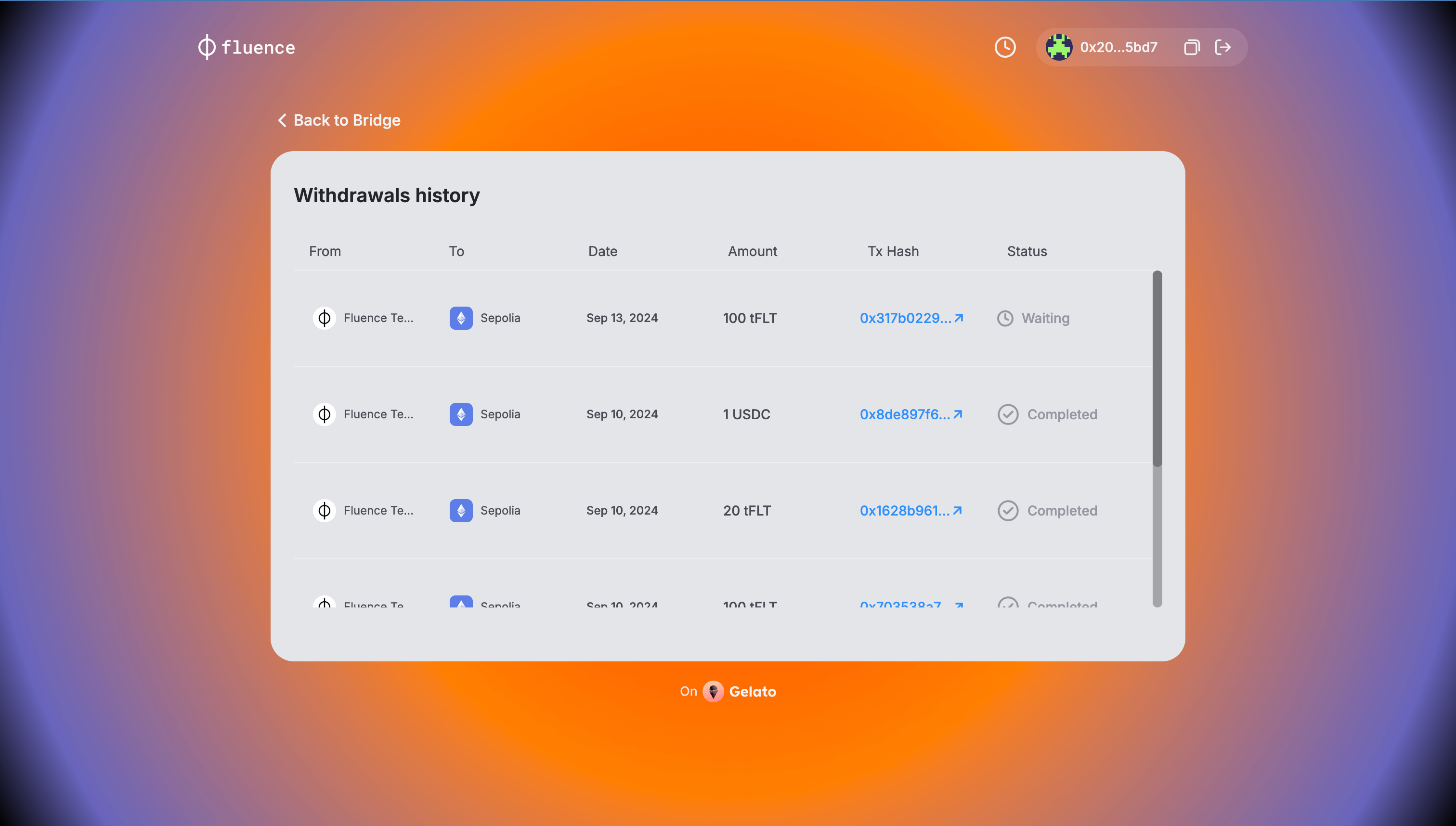 The view of the application window with the claimed withdrawal